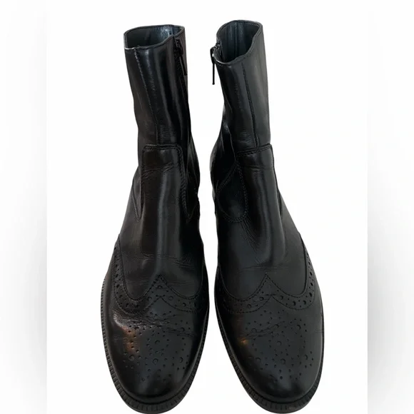 Paul Green Black Leather Ankle Booties - Picture 3 of 5